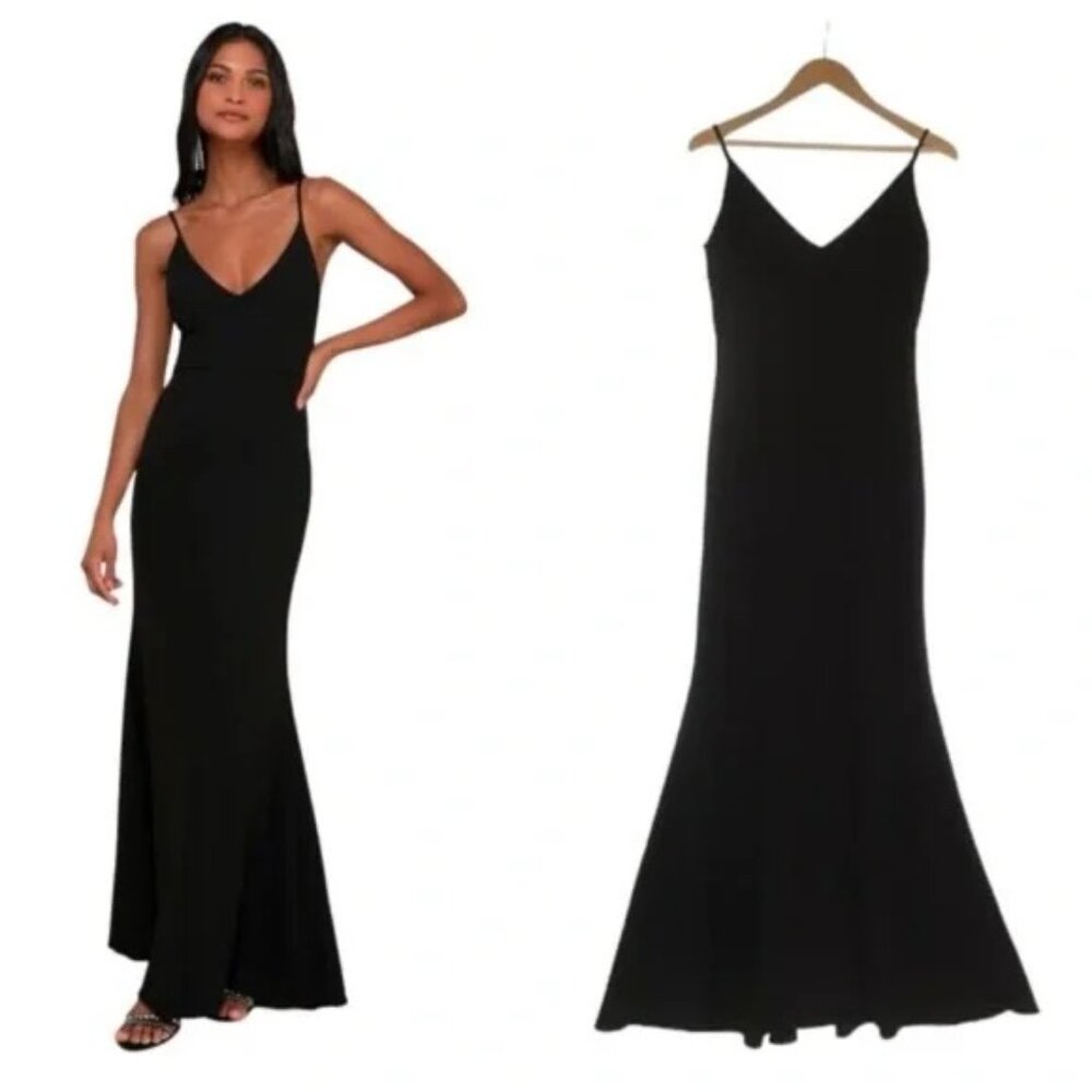 Lulus maxi trumpet gown in black